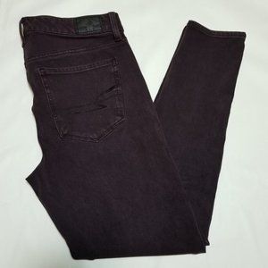 American Eagle Burgundy High Rise Jeggings